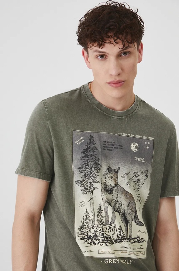 T-shirt bawełniany męski z kolekcji Together For Nature kolor zielony RW24-TSM705 zielony RW24