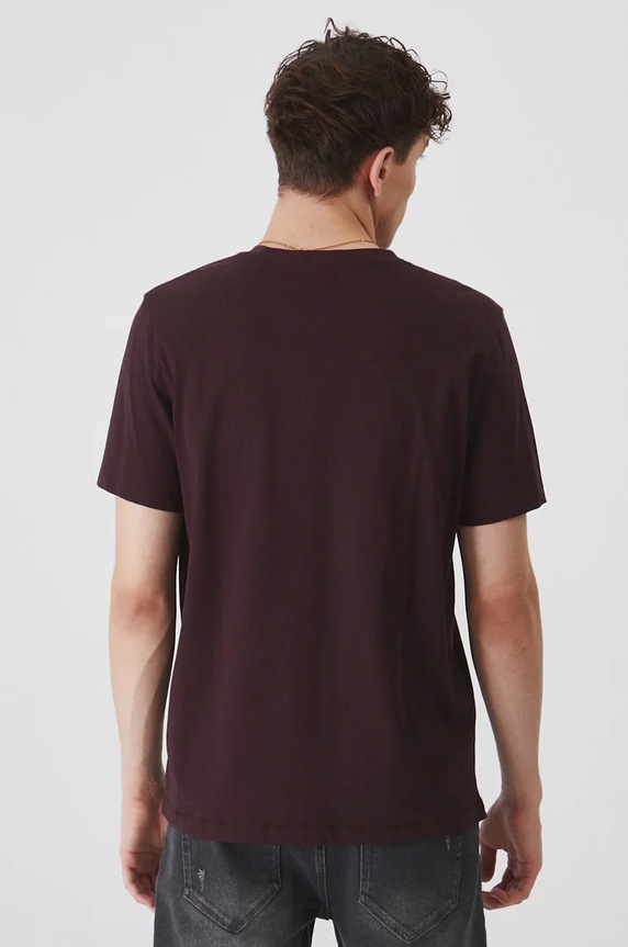 Odzież T-shirt bawełniany męski z nadrukiem kolor fioletowy RW24-TSM802 fioletowy
