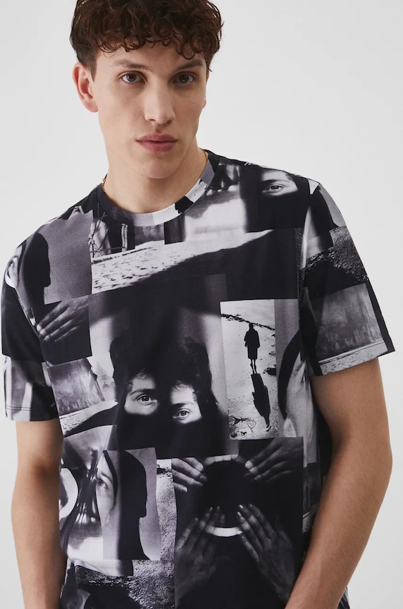 T-shirt męski z kolekcji Zdzisław Beksiński x Medicine kolor czarny wzorzyste czarny RW24-TSM851