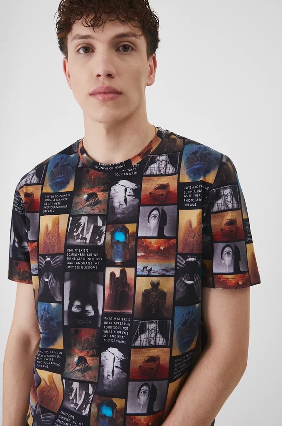 T-shirt męski z kolekcji Zdzisław Beksiński x Medicine kolor multicolor wzorzyste multicolor RW24-TSM854