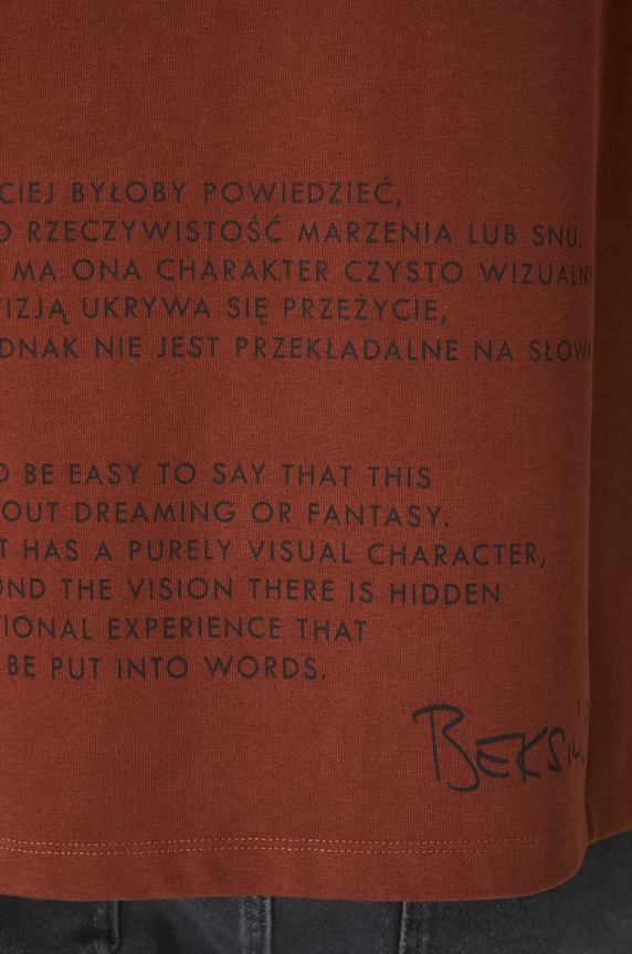 T-shirt bawełniany męski z kolekcji Zdzisław Beksiński x Medicine kolor pomarańczowy RW24-TSM859