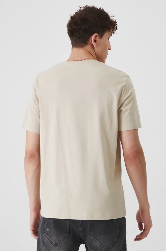 T-shirt bawełniany męski z kolekcji Zdzisław Beksiński x Medicine kolor beżowy beżowy RW24-TSM860