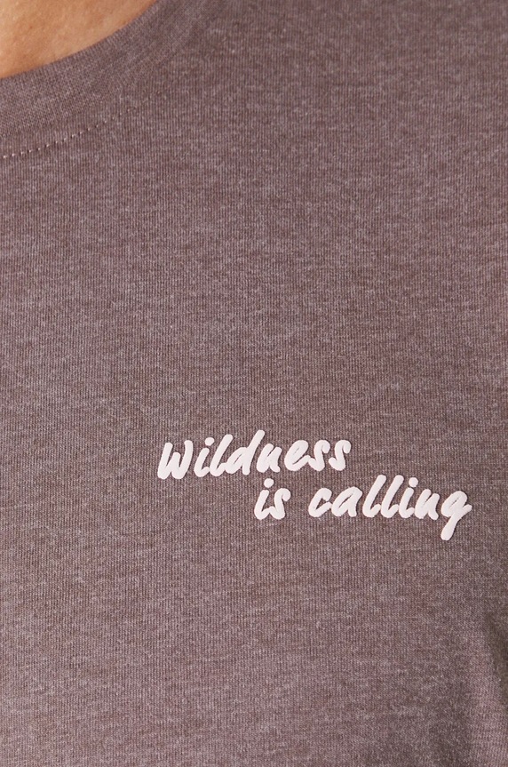 T-shirt męski z nadrukiem kolor brązowy RW24-TSM903 brązowy