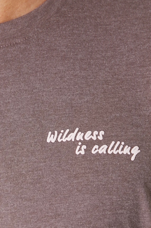 T-shirt męski z nadrukiem kolor brązowy RW24-TSM903 brązowy