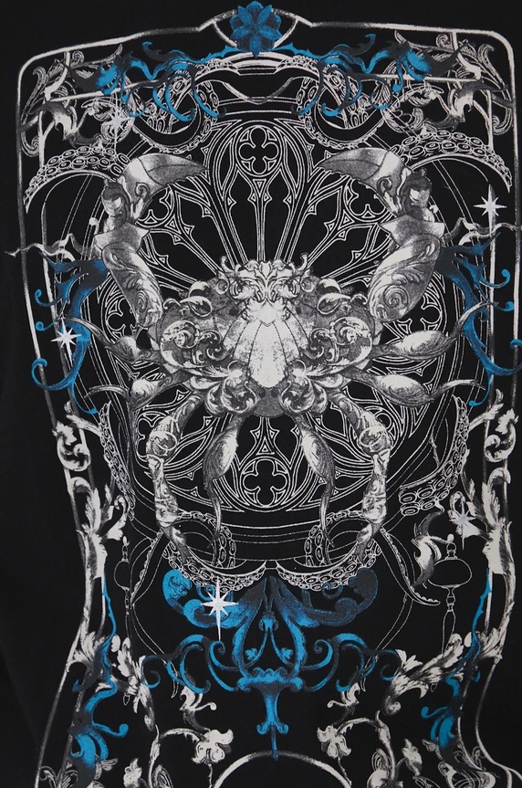 T-shirt bawełniany męski z kolekcji Zodiak - Rak kolor czarny RW24-TSM956