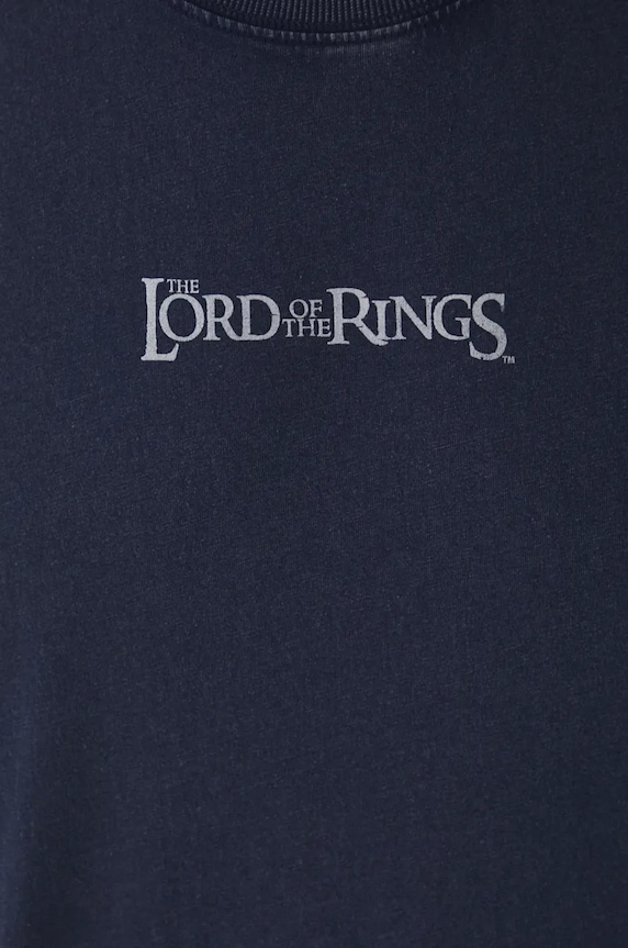 T-shirt bawełniany męski z kolekcji The Lord of the Rings kolor granatowy RW24-TSMA80