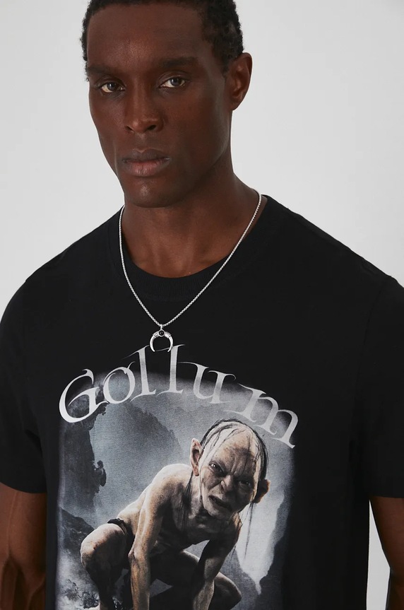 T-shirt bawełniany męski z kolekcji The Lord of the Rings kolor czarny RW24-TSMA83 czarny RW24