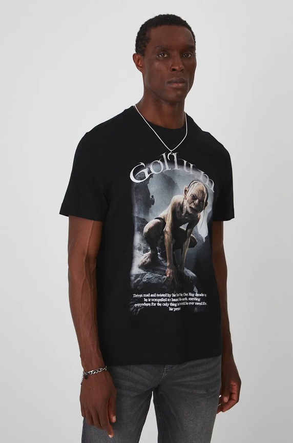 T-shirt bawełniany męski z kolekcji The Lord of the Rings kolor czarny RW24-TSMA83 czarny