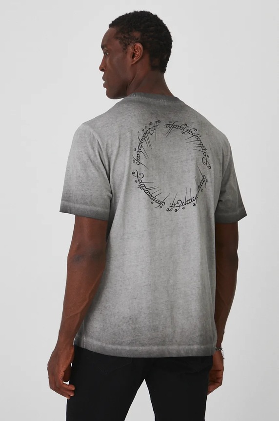 T-shirt bawełniany męski z kolekcji The Lord of the Rings kolor szary RW24-TSMA86 szary RW24