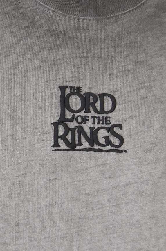 T-shirt bawełniany męski z kolekcji The Lord of the Rings kolor szary RW24-TSMA86