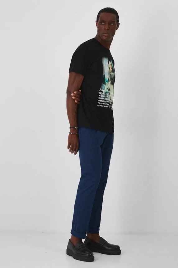 Odzież T-shirt bawełniany męski z kolekcji The Lord of the Rings kolor czarny RW24-TSMA87 czarny