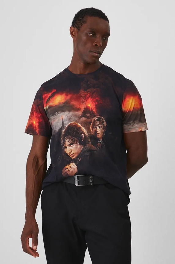 T-shirt bawełniany męski z kolekcji The Lord of the Rings kolor czarny RW24.TSMA88 czarny RW24