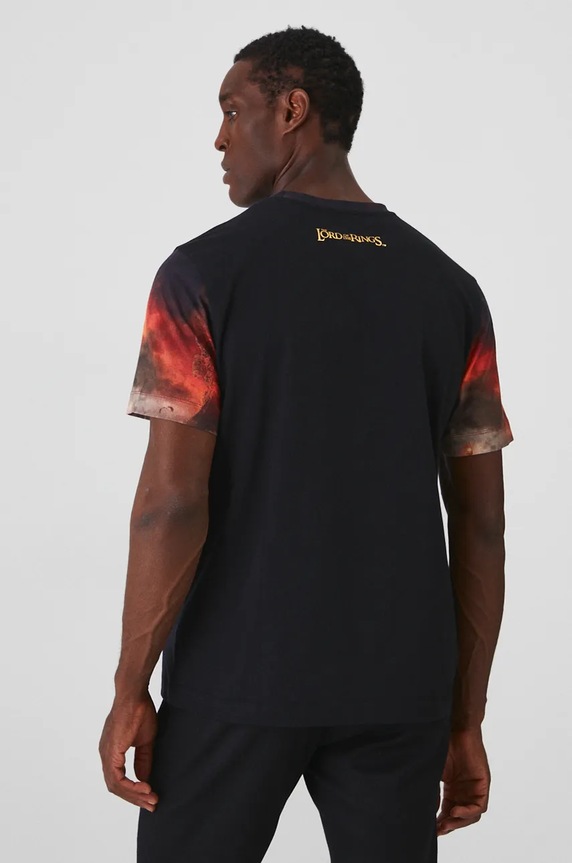 T-shirt bawełniany męski z kolekcji The Lord of the Rings kolor czarny czarny RW24.TSMA88