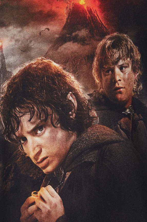 T-shirt bawełniany męski z kolekcji The Lord of the Rings kolor czarny RW24.TSMA88