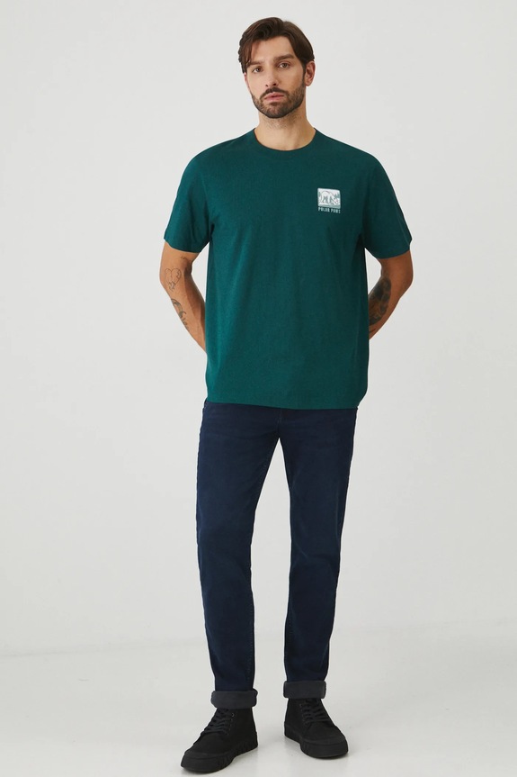 T-shirt bawełniany męski kolor turkusowy RW24-TSMB20 turkusowy RW24