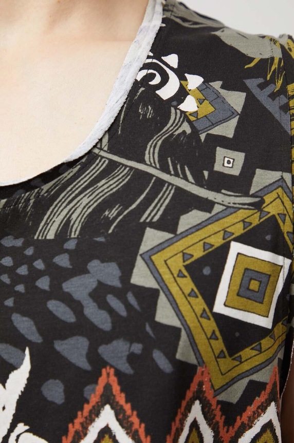 T-shirt bawełniany męski bez rękawów wzorzysty kolor multicolor RW24-TTM200 multicolor