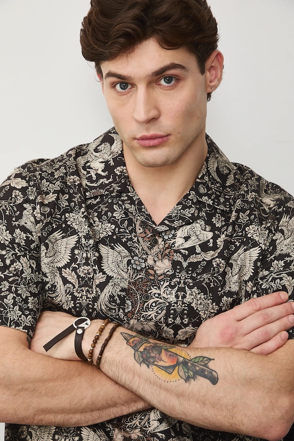 Bransoletki męskie z koralikami (3-pack) brązowy RW25-ABM500