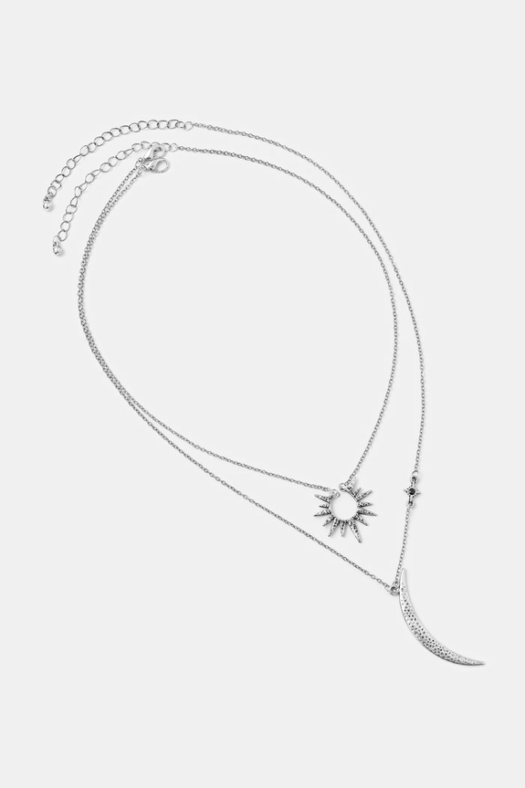 Náhrdelník dámský s ozdobnými přívěsky (2-pack) 2-pack stříbrná RW25-ASD303