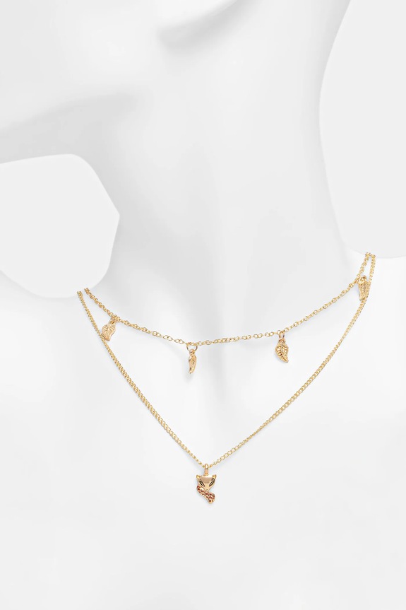 Akcesoria Naszyjniki damskie z ozdobnymi zawieszkami (2-pack) RW25-ASD503 złoty