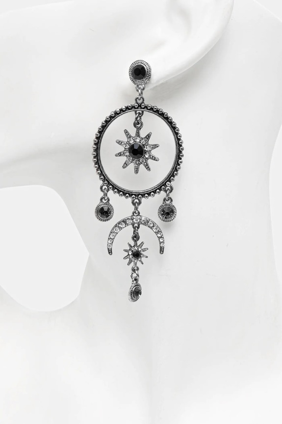 Akcesoria Kolczyki damskie z ozdobnymi zawieszkami RW25-AUD301 srebrny