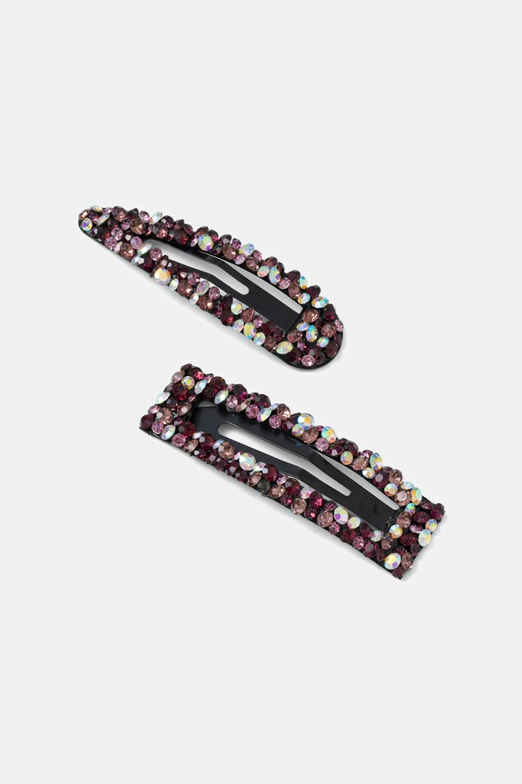 Spinki do włosów damskie z ozdobnymi kryształkami (2-pack) RW25-AWDB03 różowy RW25