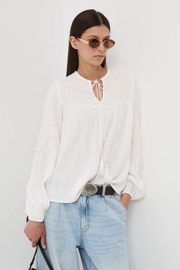 Bluza Medicine natpis bež RW25-BDD404
