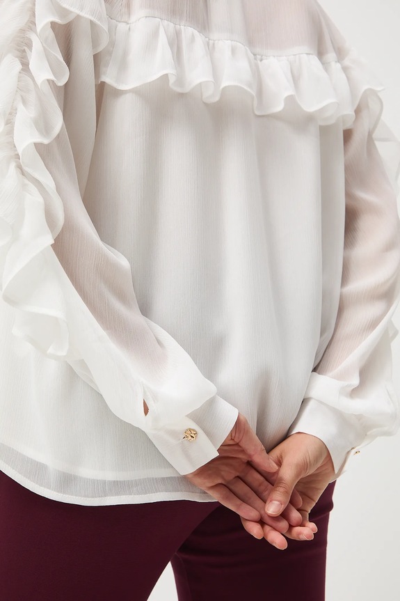 Halenka dámská s ozdobnými volánky RW25-BDD500 béžová