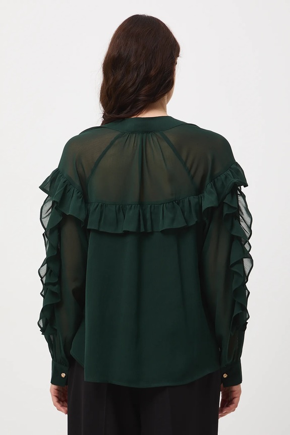 Oblečenie Blúzka s ozdobnými volánikmi RW25-BDD500 zelená