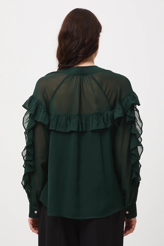 Oblečenie Blúzka s ozdobnými volánikmi RW25-BDD500 zelená