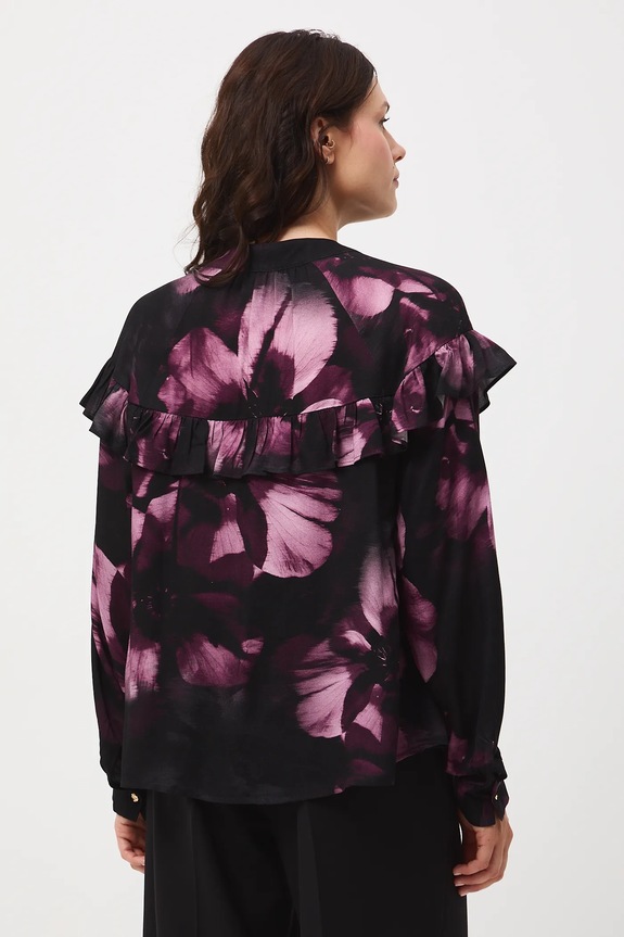 Oblečenie Blúzka zo viskózy vzorovaná RW25-BDD504 čierna
