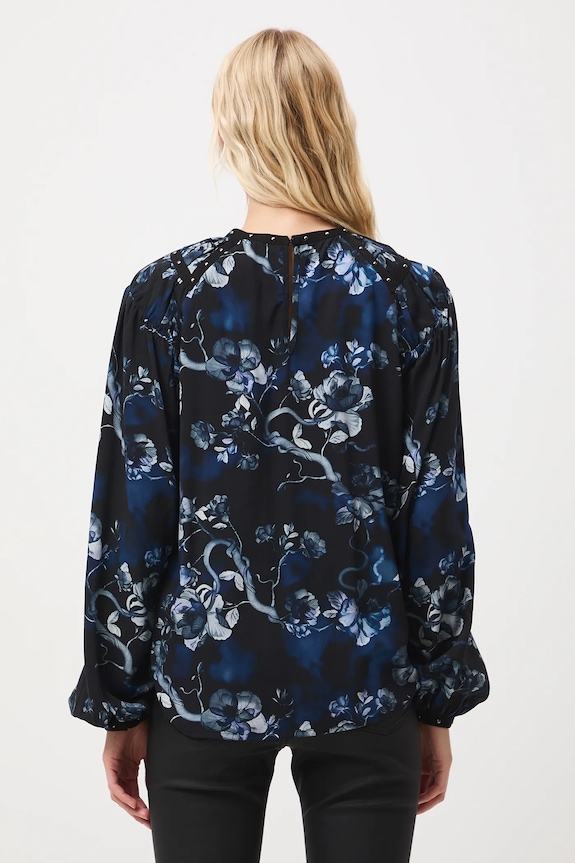 Odzież Bluzka damska z wiskozy wzorzysta RW25-BDD702 czarny