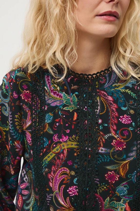 Bluzka damska wzorzysta z wiskozą RW25-BDDC03 multicolor