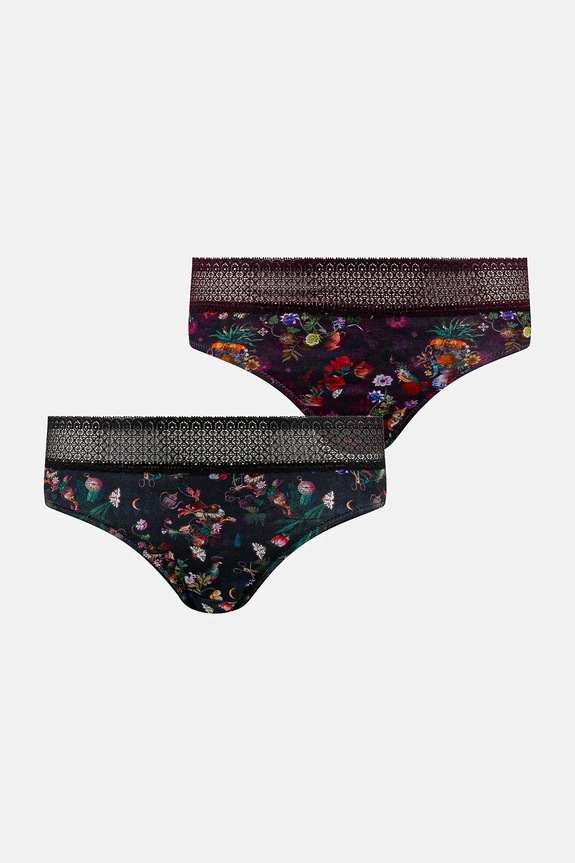 Figi bawełniane damskie briefs z elastanem wzorzyste (2-pack) RW25-BID901 multicolor RW25