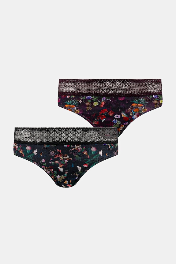 Figi bawełniane damskie briefs z elastanem wzorzyste (2-pack) RW25-BID901 multicolor RW25