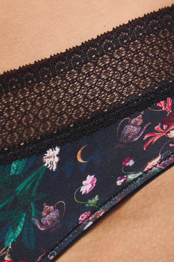 Figi bawełniane damskie briefs z elastanem wzorzyste (2-pack) RW25-BID901