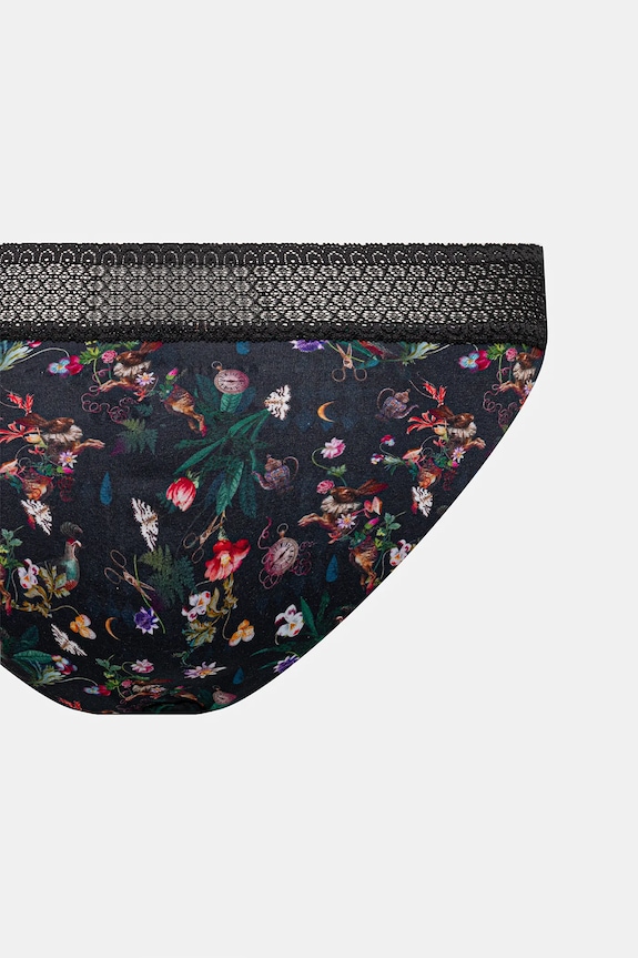 Figi bawełniane damskie briefs z elastanem wzorzyste (2-pack) RW25-BID901 multicolor