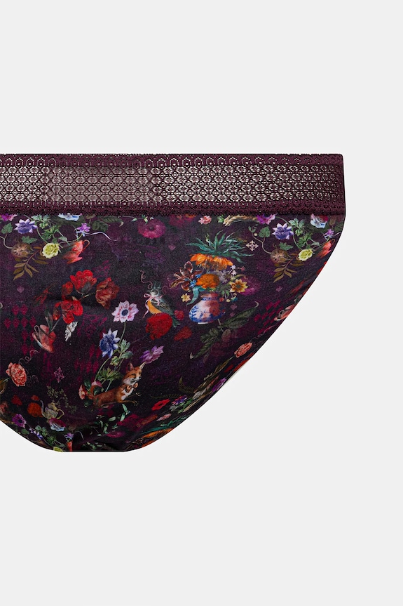 Figi bawełniane damskie briefs z elastanem wzorzyste (2-pack) RW25-BID901