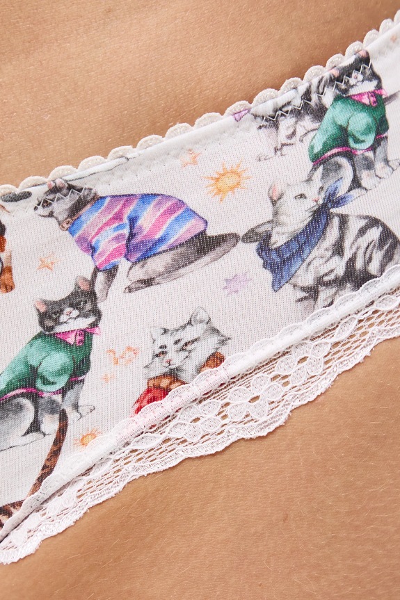 Bavlněné kalhotky dámské briefs, s elastanem a vzorem (2-pack) RW25-BID906