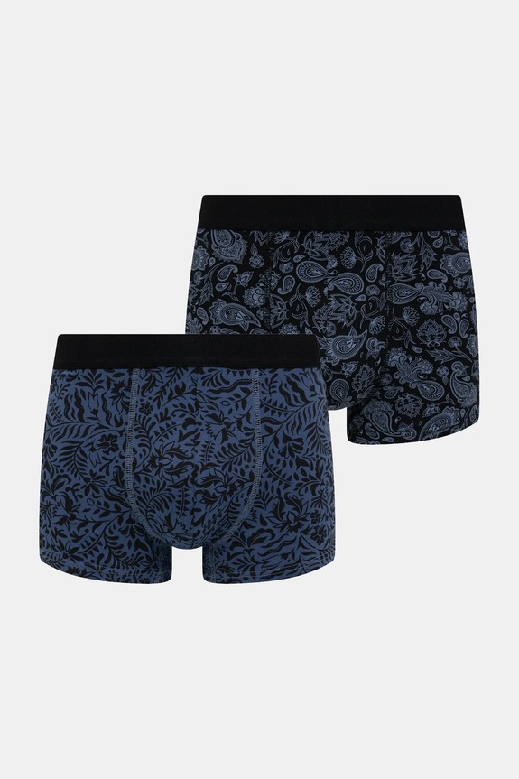 Bokserki bawełniane męskie z elastanem wzorzyste (2-pack) dzianina multicolor RW25-BIM704