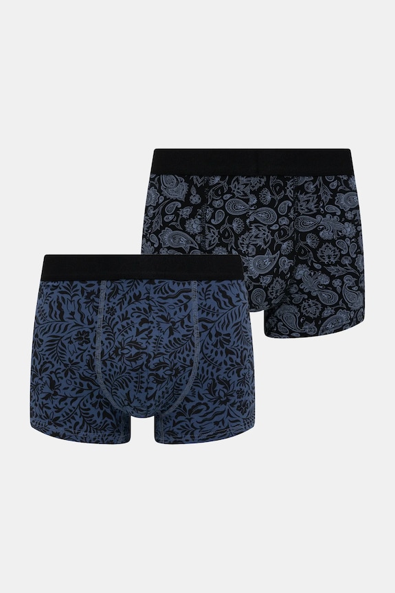 Bokserki bawełniane męskie z elastanem wzorzyste (2-pack) dzianina multicolor RW25-BIM704