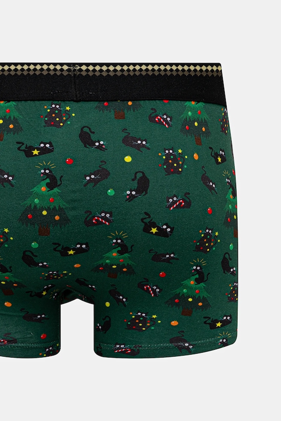 Bavlněné boxerky pánské s elastanem a vánočním motivem (2-pack) vícebarevná RW25-BIMA06