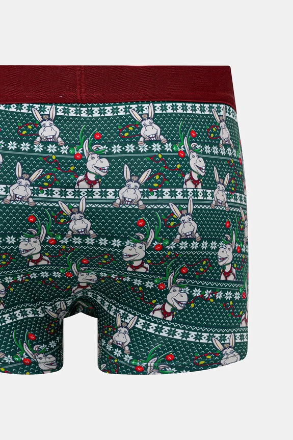 Bokserki bawełniane męskie z elastanem świąteczne Shrek (2-pack) multicolor RW25-BIMA52