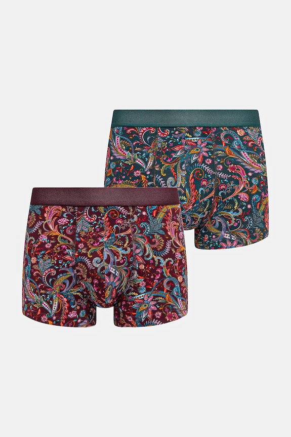 Bokserki bawełniane męskie z elastanem wzorzyste (2-pack) dzianina multicolor RW25-BIMB01