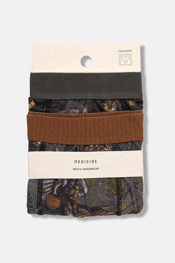 Bokserki bawełniane męskie z elastanem wzorzyste (2-pack) RW25-BIMB08