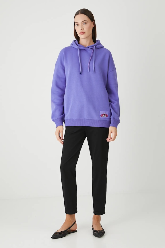 Bluza damska z ozdobną naszywką RW25-BLD011 fioletowy RW25
