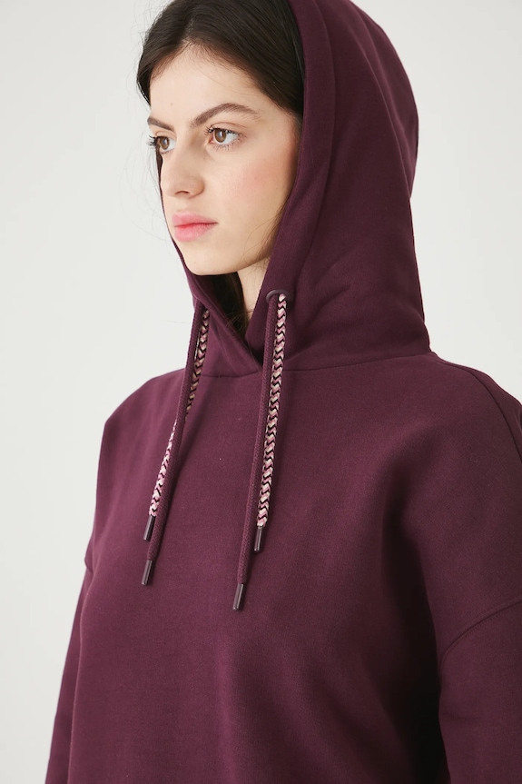 Bluza damska z ozdobną naszywką RW25-BLD011 bordowy