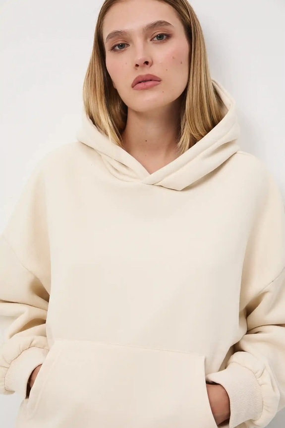 Bluza damska gładka beżowy RW25-BLD040