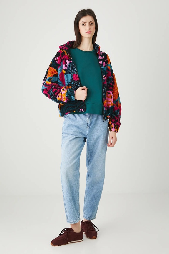 Bluza polarowa oversize wzorzysta RW25-BLD103 multicolor RW25