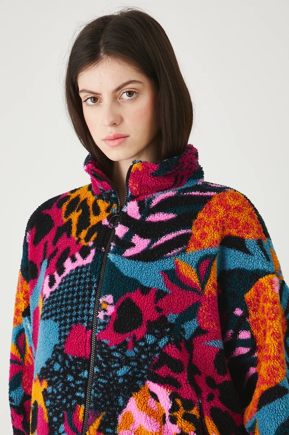 Bluza polarowa oversize wzorzysta multicolor RW25-BLD103