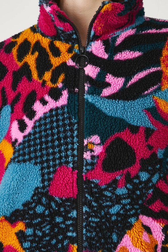 Bluza polarowa oversize wzorzysta RW25-BLD103 multicolor